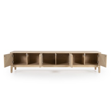 Comoda TV Harvey din lemn de stejar 220x40x50 cm - Img 2