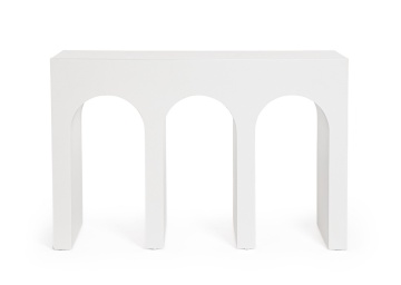 Consolă modelată Rhome, finisaj cu efect material, albă, 120x40x80 cm - Img 2