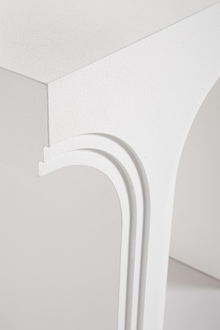 Consolă modelată Rhome, finisaj cu efect material, albă, 160x40x80 cm - Img 4