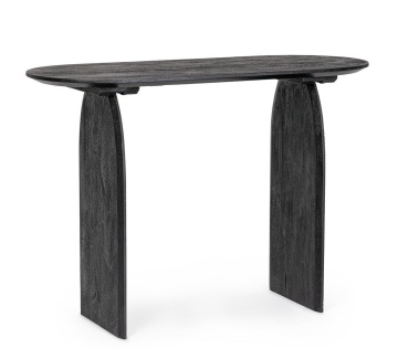 Consolă Monterrey, 110 cm, din lemn de mango, cu finisaj nitrocelulozic, negru, 110x45x76 cm