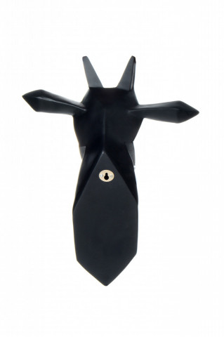 Decoratiune de perete din rasina Giraffe Negru - Img 4