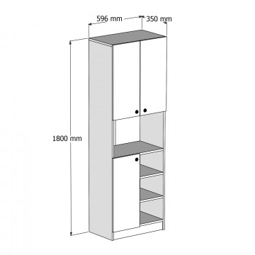 Dulap inalt din pal melaminat Order alb 59,6x180x35 cm - Img 5