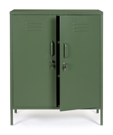 Dulapior Cambridge, cu 2 uși și 2 rafturi ajustabile, din metal vopsit electrostatic, verde salvie, 80x40x101.5 cm - Img 7
