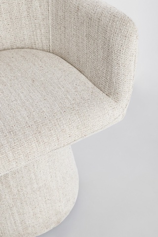 Fotoliu Lottie, pivotant cu mecanism de revenire, cu brațe, din material textil, gri deschis, 59x55x77 cm - Img 7