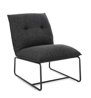Fotoliu lounge rabatabil Galene, negru, 60x85.5x72 cm