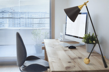 Lampa de birou din fier/alama/aluminiu Celeste, negru/auriu, un bec - Img 2