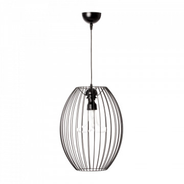 Lustra din otel/cupru Olivia neagra, un bec