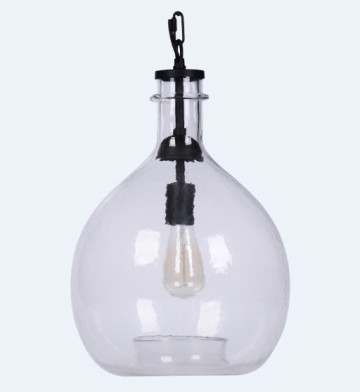 Lustra din sticla/fier Altair Small transparent/negru, un bec - Img 3