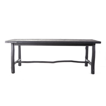 Masa dreptunghiulara din lemn de mahon Amazone 240x100x78 cm neagra - Img 1