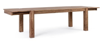 Masă extensibilă Salford pentru 12 persoane, din lemn de sheesham, finisaj natural, 200-300x100 cm