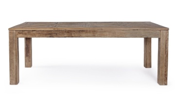 Masă Kaily fixă, pentru 8 persoane, din lemn de ulm reciclat, finisaj antichizat, 200x90 cm - Img 4