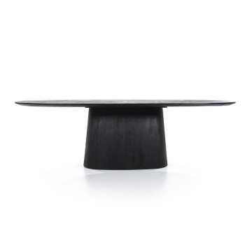 Masa ovala din lemn de mango Aron 250x110 cm neagra