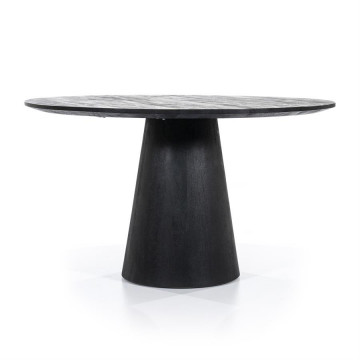 Masa rotunda dinlemn de mango Aron 130x76 cm neagra