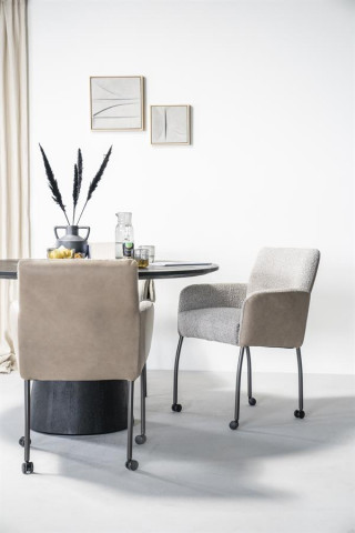 Masa rotunda dinlemn de mango Aron 130x76 cm neagra - Img 4