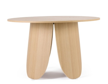 Masă rotundă Jordyn, blat furniruit, diametru 120 cm, 120x75 cm - Img 3