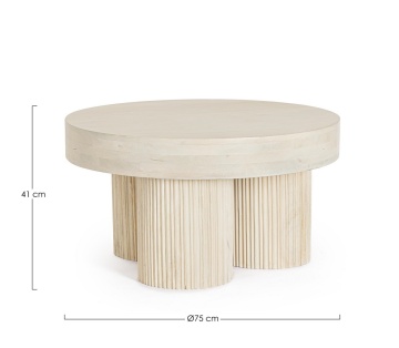 Măsuță de cafea Dacca, rotundă, din lemn de mango, natur, diametru 75 cm, înălțime 41 cm - Img 2