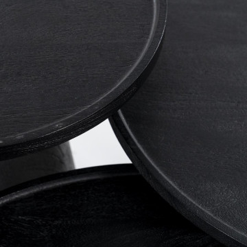 Masuta de cafea din lemn de mango Ron 46x49 cm neagra - Img 2