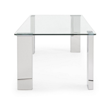 Măsuță de cafea modernă Arley, cu blat din sticlă securizată, 120x60x45 cm - Img 4