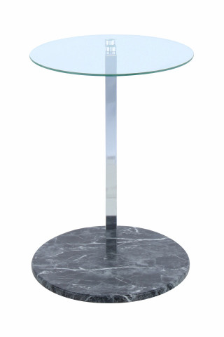 Masuta de cafea ovala din sticla cu spatiu de depozitare Julius 45,7x35,5x49 cm transparenta/negru/argintiu - Img 2