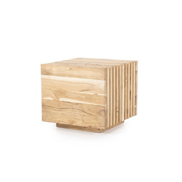 Masuta de cafea patrata din lemn de mango Tom 50x50x45 cm naturala - Img 1