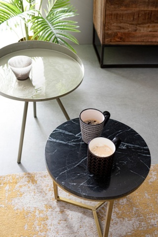 Măsuță de cafea Prescott, rotundă, din marmură, diametru 37.5 cm, înălțime 41 cm - Img 5