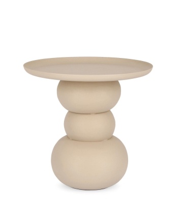 Măsuță de cafea rotundă Alpa, din oțel, finisaj mat cu efect rugos, muștar, diametru 41 cm, înălțime 42 cm