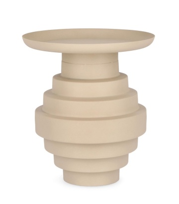 Măsuță de cafea rotundă Amba, din oțel bej mat, diametru 35.5 cm