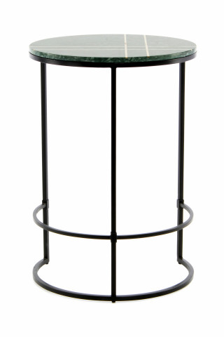 Masuta de cafea rotunda din marmura Louis 44.5x44.5x64 cm verde - Img 4