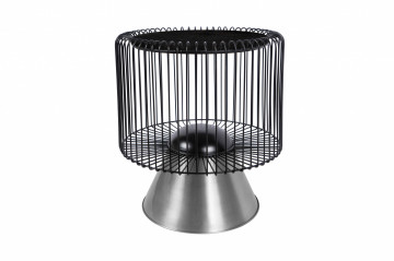 Masuta de cafea rotunda din marmura si fier Malibu 51x51x56,5 cm negru
