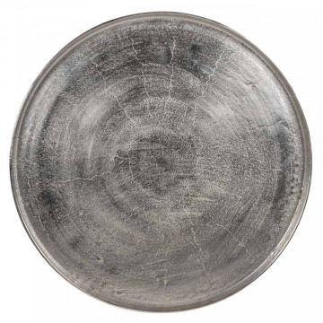 Masuta de cafea rotunda din metal Lyam 45x70x70 cm argintie - Img 2