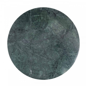 Masuta de cafea rotunda din piatra si metal Hogan 43,5x50x50 cm auriu/verde - Img 2