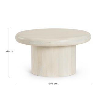 Măsuță de cafea rotundă Lopez, din lemn de mango, cu finisaj nitrocelulozic, natur, diametru 75 cm, înălțime 40 cm - Img 2