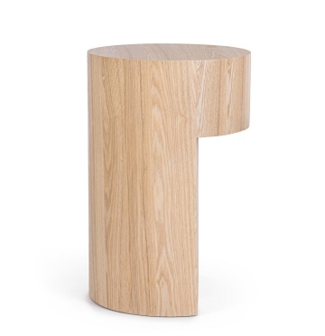 Măsuță de cafea Stanwood, diametru 38 cm, din MDF cu furnir de frasin, natur, 38x58 cm - Img 5