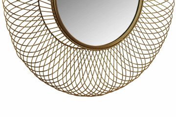 Oglindă rotunda cu rama din fier aurie 75x75x10 cm - Img 3
