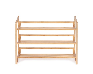 Pantofar Cayden, cu 3 polițe, din bambus natural, finisaj lăcuit, 71.5x33x51 cm - Img 2