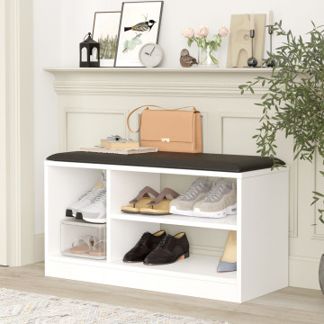 Pantofar din pal melaminat alb 89,6 cm - Img 2