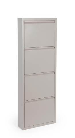 Pantofar metalic Eyvin, 4 uși rabatabile, taupe, 50x15x139,3 cm