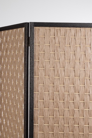 Paravan decorativ 3D, din bambus și hârtie, finisaj natural, 135x180 cm - Img 2