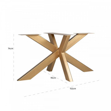 Picior pentru masa din fier Industrial Spider auriu 75 x 155 x 100 cm - Img 4