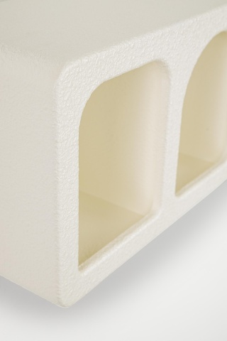 Raft de perete dreptunghiular din MDF, alb cremos, 60x15x20 cm - Img 3