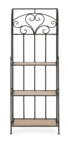 Raft Guenda cu 4 polițe, din metal și MDF, negru, 59x28x167 cm - Img 2