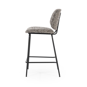 Scaun de bar Jon din Țesătură și metal taupe - Img 3