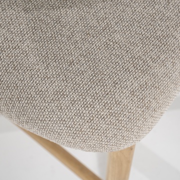 Scaun de bar Mikky din Tesatura taupe si lemn de stejar natur - Img 17