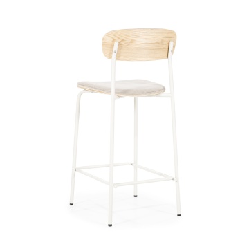 Scaun de bar Skoladin lemn de frasin bej 95 cm - Img 5