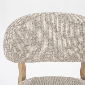 Scaun Mikky Tesatura taupe si lemn de stejar natural - Img 13