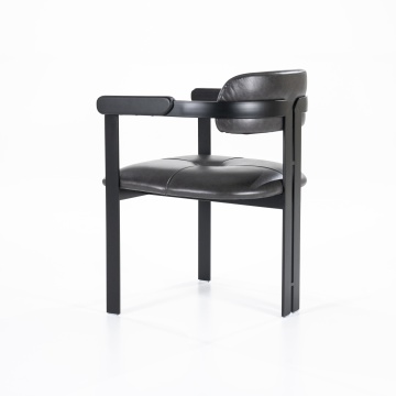 Scaun Morris din piele si metal negru - Img 4