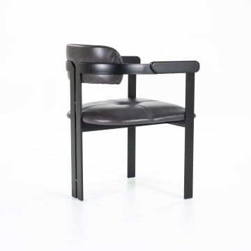 Scaun Morris din piele si metal negru - Img 8