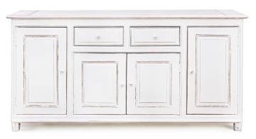 Servanta Colette, cu 4 uși și 2 sertare, din lemn masiv de mango, finisaj vopsit, 180 x 50 x 90 cm - Img 3