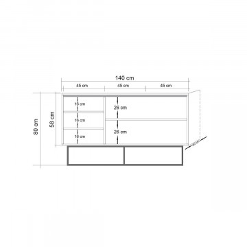Servanta din pal melaminat Quantum Mare pin 140x 80x40 cm - Img 3