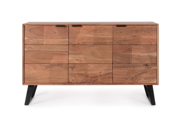 Servanta Isar cu 3 uși, din lemn de acacia, 130x40x80 cm - Img 2